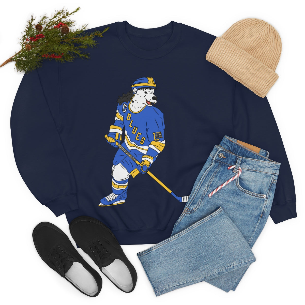 Hockey Mullet Blues Bear